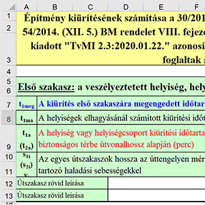 Tűzmegelőzési számítások Excelben