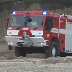 Tatra CAS 30-as tűzoltóautó bemutatása Csém közelében