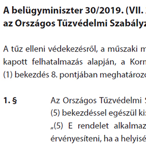 Kihirdették az Országos Tűzvédelmi Szabályzat módosítását