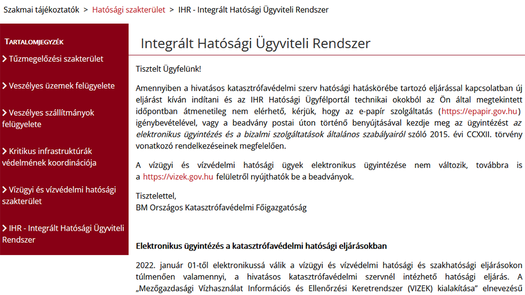 Nem indult el az Integrált Hatósági Rendszer